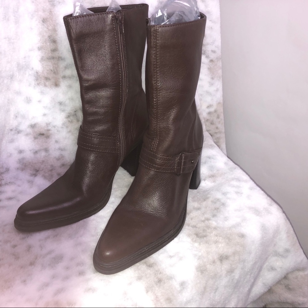 Mia Brown Leather Booties 11M